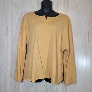Rebdolls Yellow Striped Long Sleeve Top Sz 4X